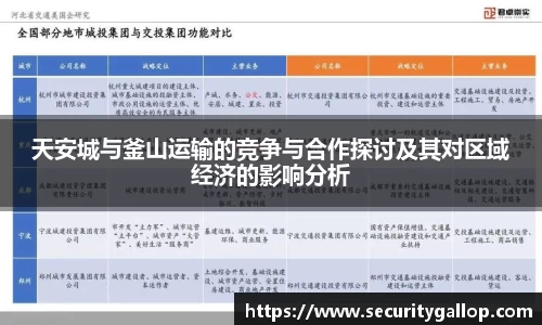 天安城与釜山运输的竞争与合作探讨及其对区域经济的影响分析